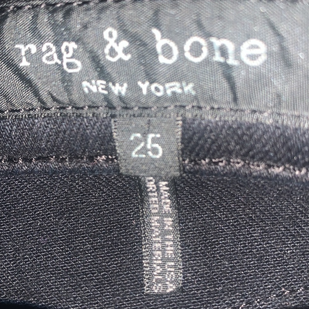Rag & Bone NWT Bilbury Ankle Cigarette Metallic Hem Jean Size 25 Black/Gold - Picture 10 of 14